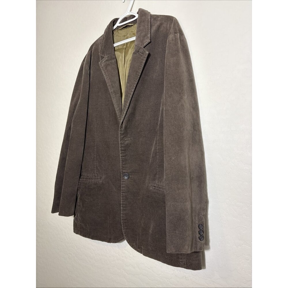 Gap Men XL Brown Suede Cotton Academia Y2K VTG Preppy 2-Button Blazer Grandpa - Picture 4 of 13